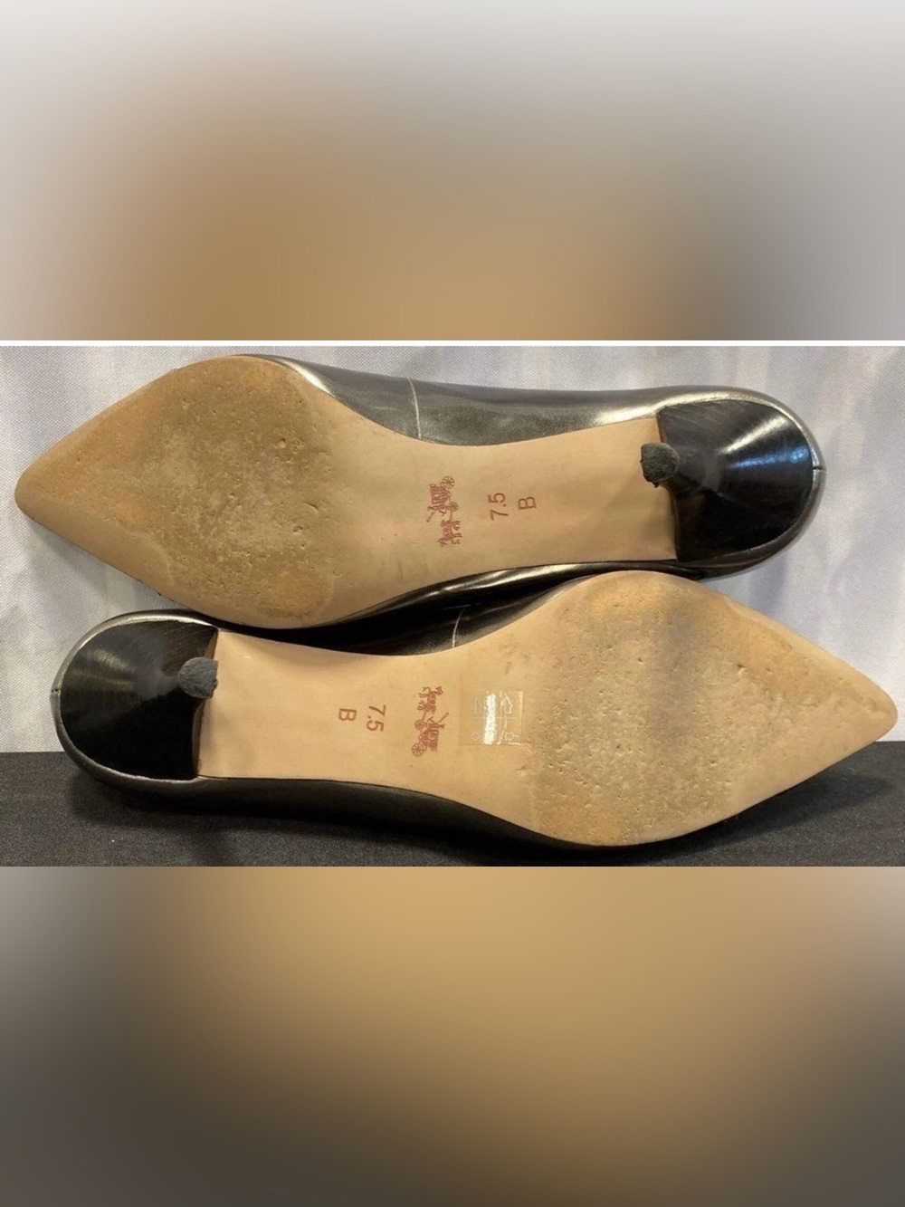 Coach Lauri Pointed-Toe Pumps Heels Women’s Size 7.5 Leather 2.5" Black/Brown - Picture 4 of 4